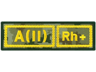 Полоска группа крови ПС AB(IV) Rh+ на цифре тактика.